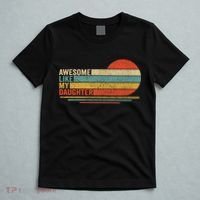 Awesome Like My Daughter Retro Funny Dad Fathers Day T-Shirt thumb 5