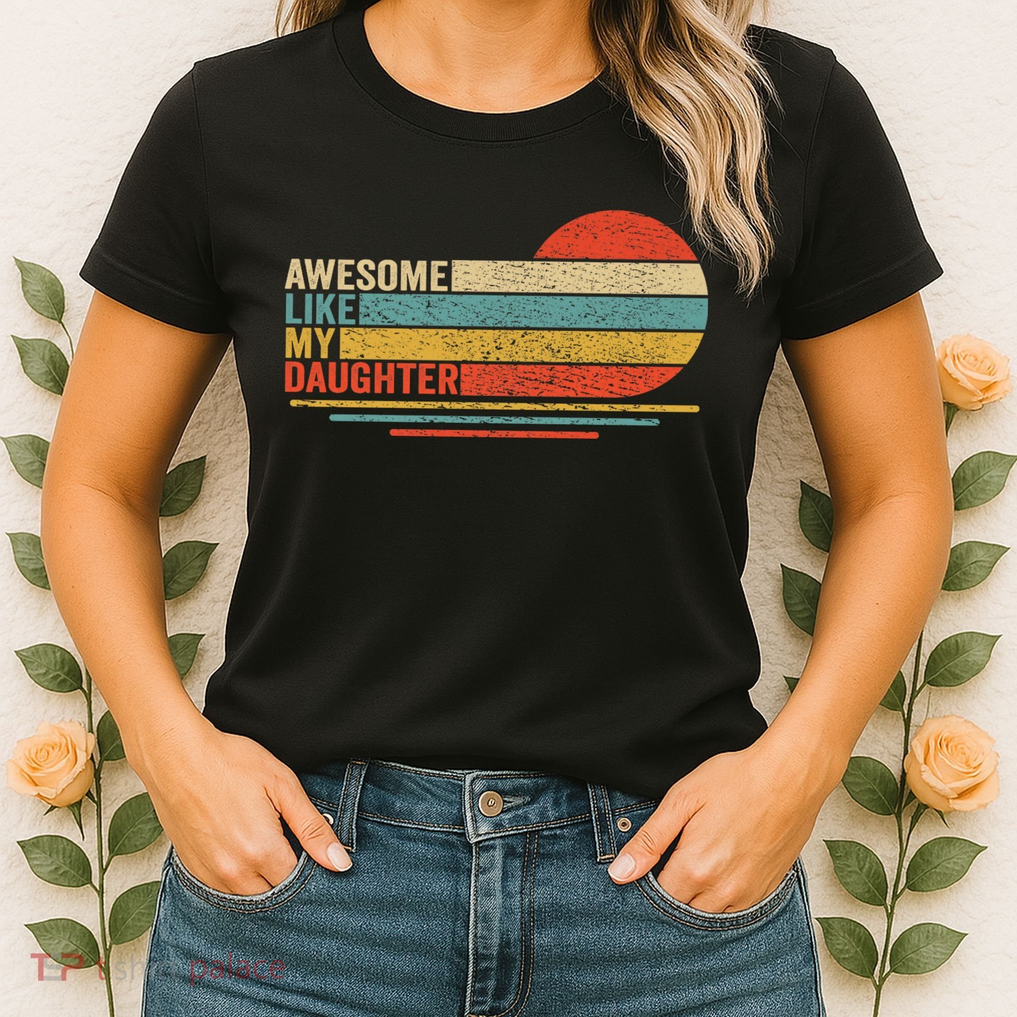 Awesome Like My Daughter Retro Funny Dad Fathers Day Women's T-Shirt