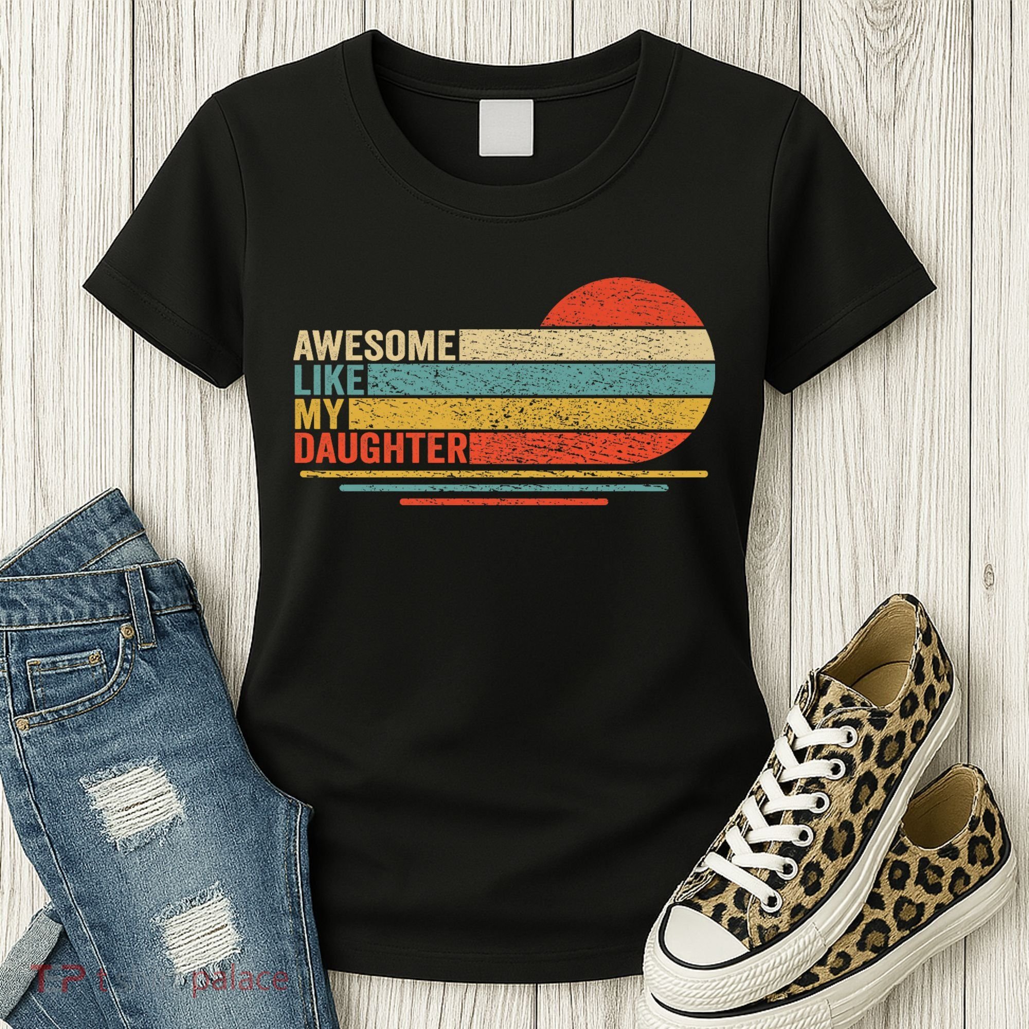 Awesome Like My Daughter Retro Funny Dad Fathers Day Women's T-Shirt