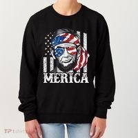 Abraham Lincoln Merica 4th Of July American Flag Women's Sweatshirt thumb 0