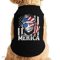 Abraham Lincoln Merica 4th Of July American Flag Doggie Tank thumb 0
