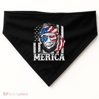 Abraham Lincoln Merica 4th Of July American Flag USA-Made Doggie Bandana thumb 0