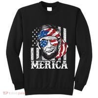 Abraham Lincoln Merica 4th Of July American Flag Sweatshirt thumb 0