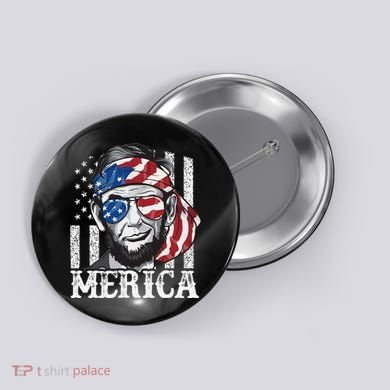 Abraham Lincoln Merica 4th Of July American Flag Button