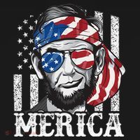 Abraham Lincoln Merica 4th Of July American Flag Women's Hoodie thumb 2