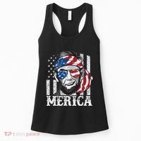 Abraham Lincoln Merica 4th Of July American Flag Women's Tank Top thumb 0