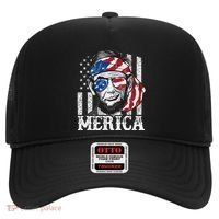 Abraham Lincoln Merica 4th Of July American Flag Hat thumb 0