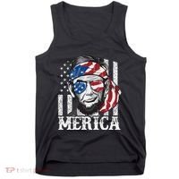 Abraham Lincoln Merica 4th Of July American Flag Tank Top thumb 0