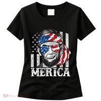 Abraham Lincoln Merica 4th Of July American Flag Women's T-Shirt thumb 0