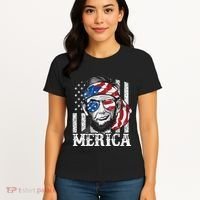 Abraham Lincoln Merica 4th Of July American Flag Women's T-Shirt thumb 4