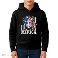 Abraham Lincoln Merica 4th Of July American Flag Kids Hoodie thumb 4