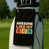 Awesome Like My Son Periodic Table Father's day Chemistry Golf Towel thumb 2