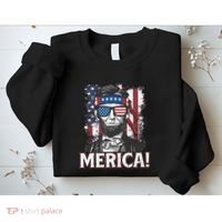 Abraham Lincoln Merica USA American Flag 4th of July Sweatshirt thumb 2