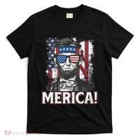 Abraham Lincoln Merica USA American Flag 4th of July T-Shirt thumb 0