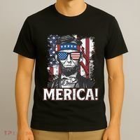 Abraham Lincoln Merica USA American Flag 4th of July T-Shirt thumb 3