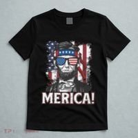 Abraham Lincoln Merica USA American Flag 4th of July T-Shirt thumb 5