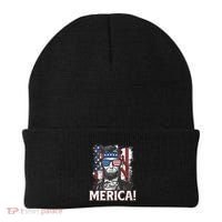 Abraham Lincoln Merica USA American Flag 4th of July Beanie thumb 0