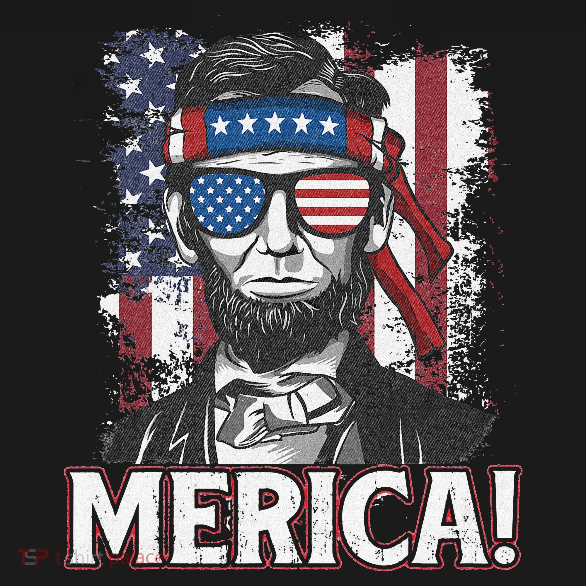 Abraham Lincoln Merica USA American Flag 4th of July Coaster