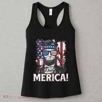 Abraham Lincoln Merica USA American Flag 4th of July Women's Tank Top thumb 3