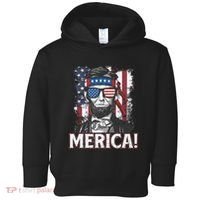 Abraham Lincoln Merica USA American Flag 4th of July Toddler Hoodie thumb 0