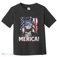 Abraham Lincoln Merica USA American Flag 4th of July Toddler T-Shirt thumb 0