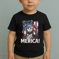 Abraham Lincoln Merica USA American Flag 4th of July Toddler T-Shirt thumb 2