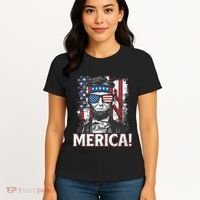 Abraham Lincoln Merica USA American Flag 4th of July Women's T-Shirt thumb 4