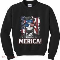 Abraham Lincoln Merica USA American Flag 4th of July Kids Sweatshirt thumb 0
