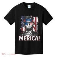 Abraham Lincoln Merica USA American Flag 4th of July Kids T-Shirt thumb 0
