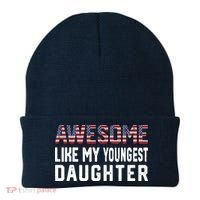 Awesome Like My Youngest Daughter |Funny Father Mom Dad Joke Beanie thumb 0
