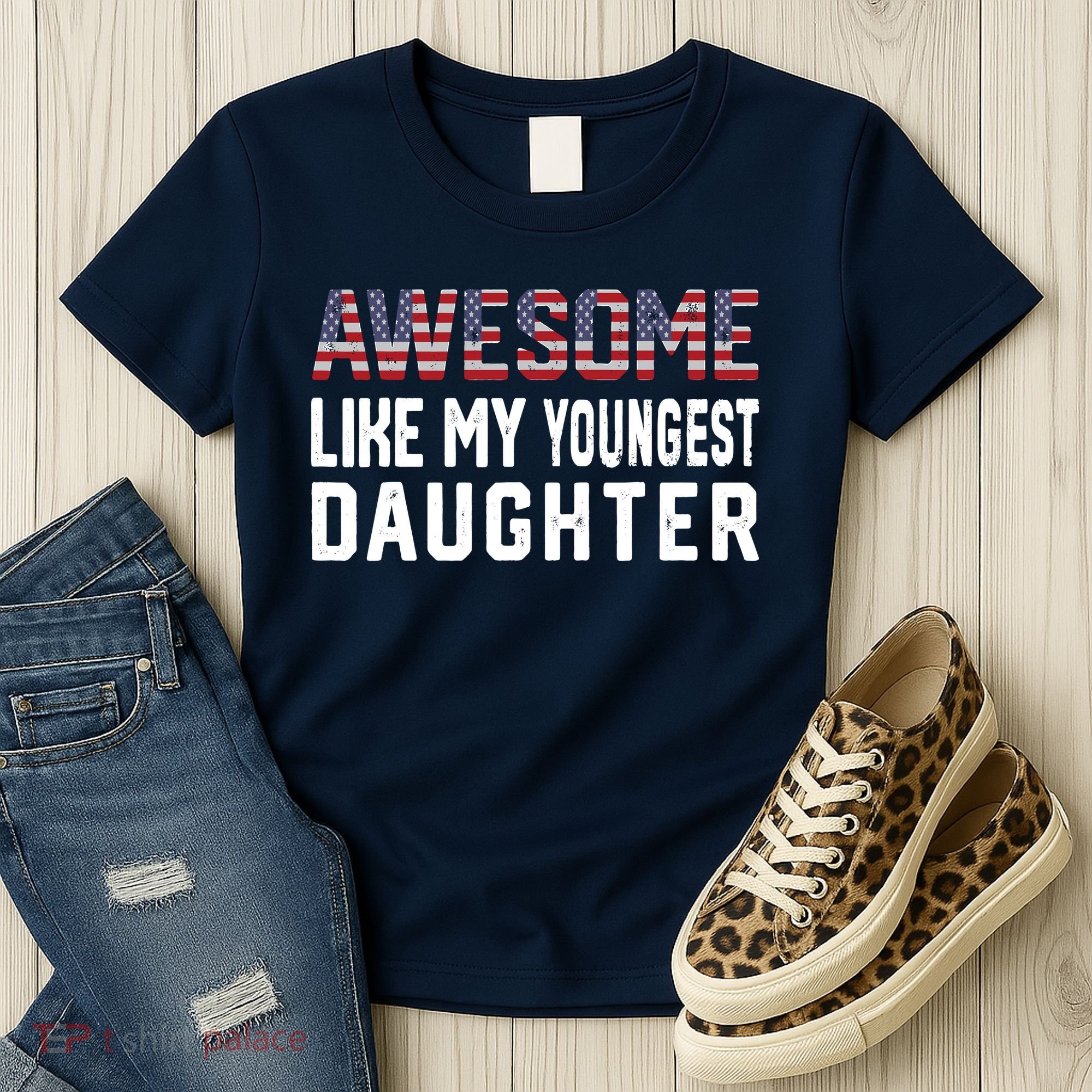 Awesome Like My Youngest Daughter |Funny Father Mom Dad Joke Women's T-Shirt
