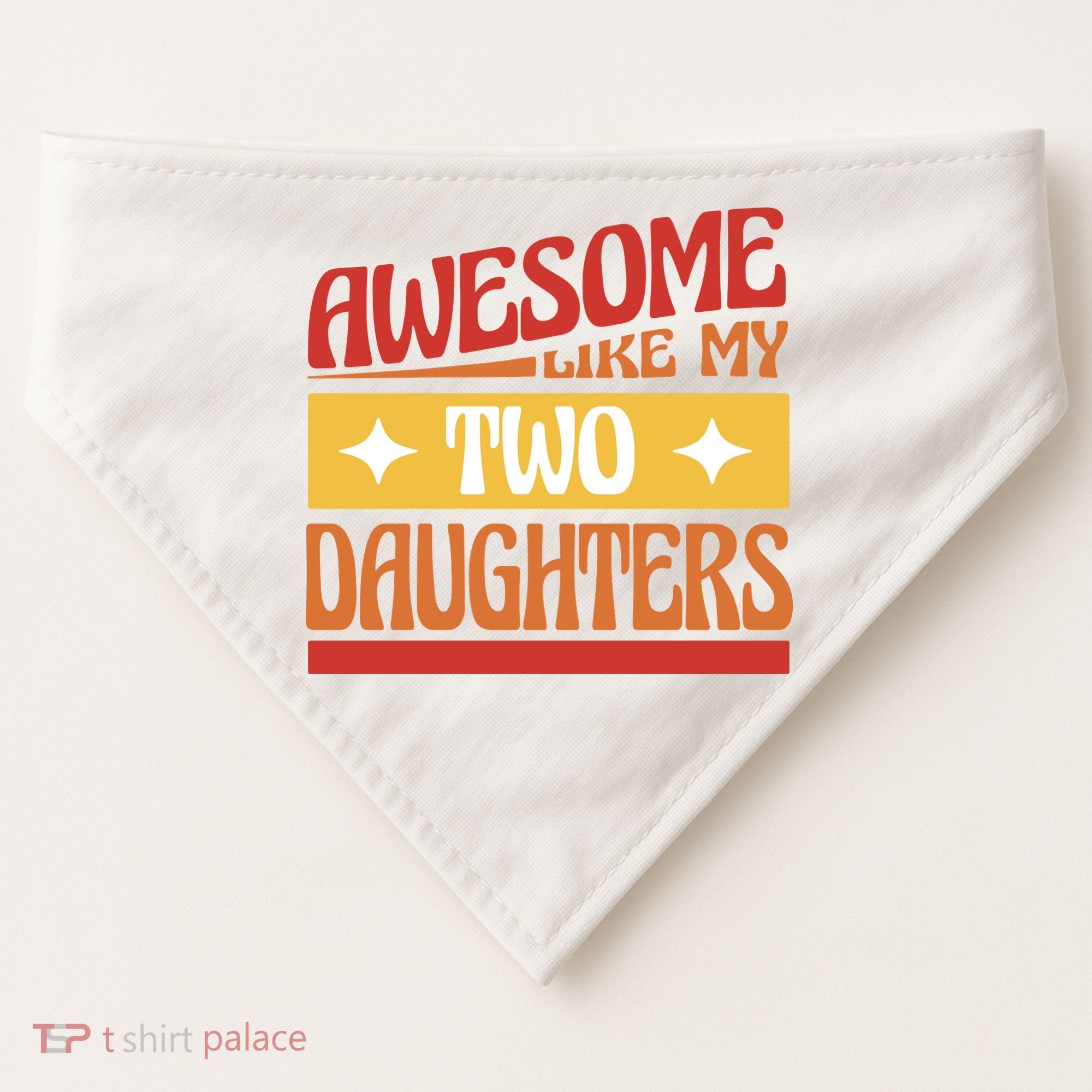 Awesome Like My Two Daughters Cute Gift USA-Made Doggie Bandana