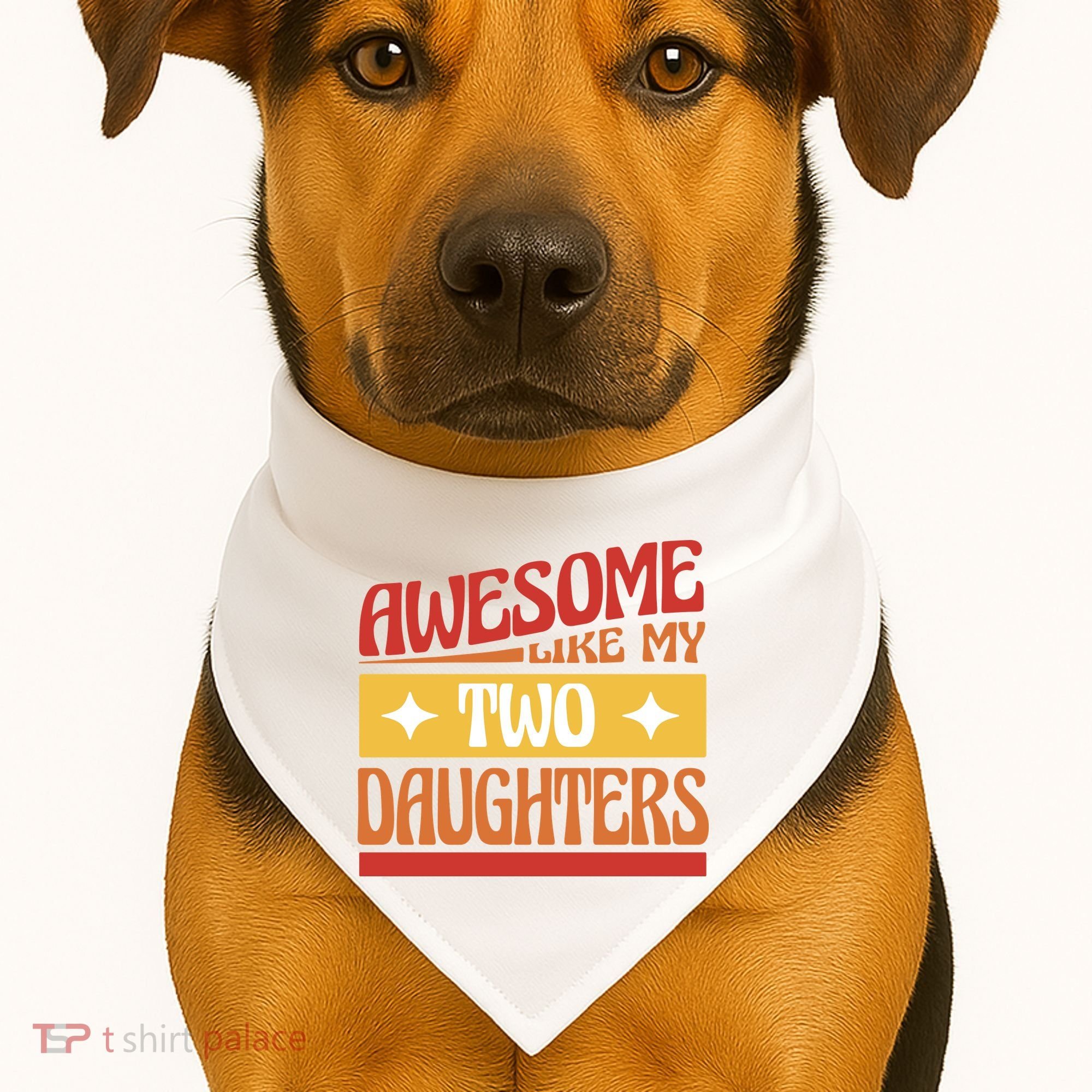 Awesome Like My Two Daughters Cute Gift USA-Made Doggie Bandana