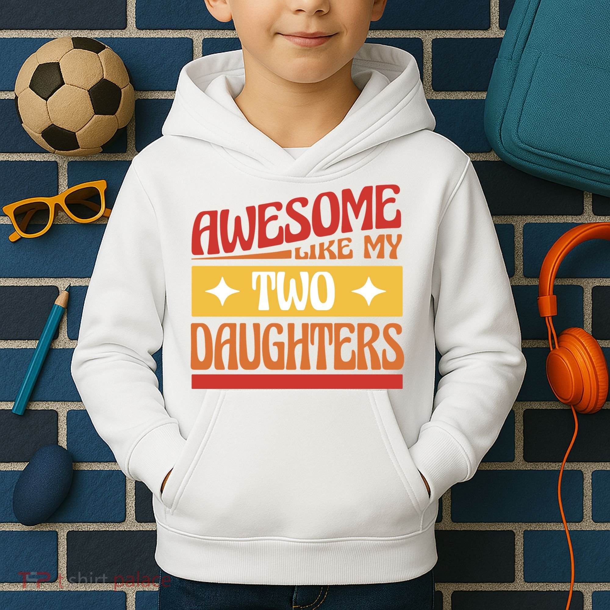 Awesome Like My Two Daughters Cute Gift Kids Hoodie