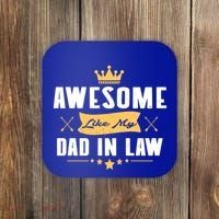 Awesome Like My Dad In Law Father Stepdaughter Matching Meaningful Gift Coaster thumb 0