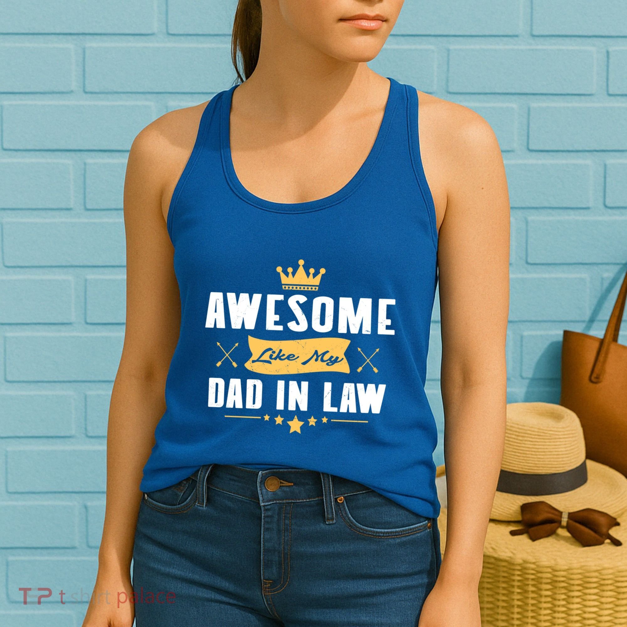 Awesome Like My Dad In Law Father Stepdaughter Matching Meaningful Gift Women's Tank Top