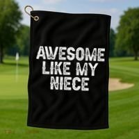 Awesome Like My Niece Funny For Aunt Uncle Golf Towel thumb 1