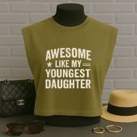 Awesome Like My Youngest Daughter Garment-Dyed Women's Muscle Tee thumb 3