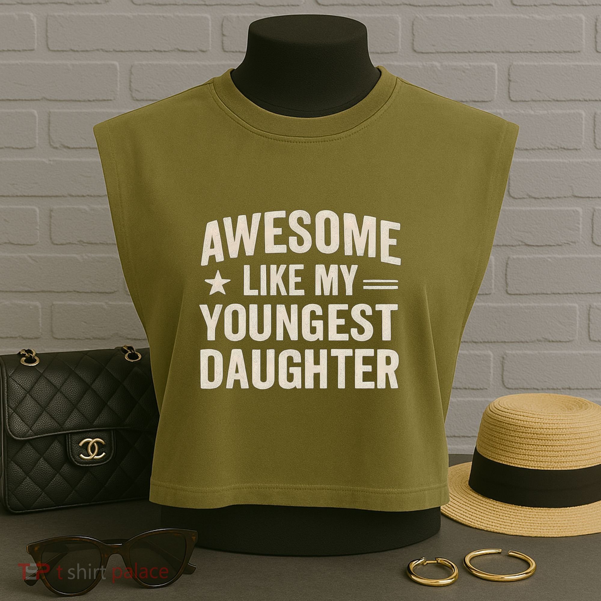 Awesome Like My Youngest Daughter Garment-Dyed Women's Muscle Tee