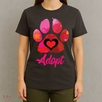 Adopt Love My Rescue Animal Lover Watercolor Art T-Shirt thumb 4