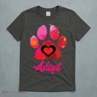Adopt Love My Rescue Animal Lover Watercolor Art T-Shirt thumb 5