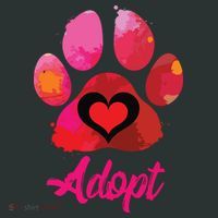 Adopt Love My Rescue Animal Lover Watercolor Art T-Shirt thumb 7