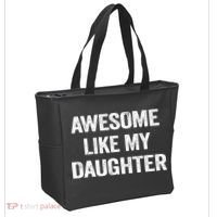 Awesome Like My Daughter Funny Fathers Day Dad Tote Bag thumb 2