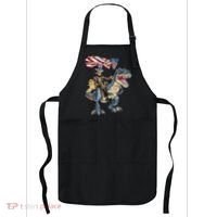 Abe Lincoln Murica T- Rex Funny 4th Of July USA Flag Apron thumb 0