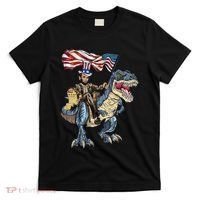 Abe Lincoln Murica T- Rex Funny 4th Of July USA Flag T-Shirt thumb 0