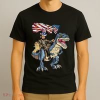 Abe Lincoln Murica T- Rex Funny 4th Of July USA Flag T-Shirt thumb 3