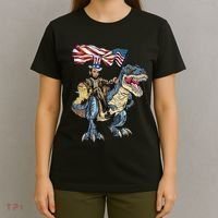 Abe Lincoln Murica T- Rex Funny 4th Of July USA Flag T-Shirt thumb 4