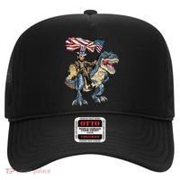 Abe Lincoln Murica T- Rex Funny 4th Of July USA Flag Hat thumb 0
