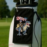 Abe Lincoln Murica T- Rex Funny 4th Of July USA Flag Golf Towel thumb 2