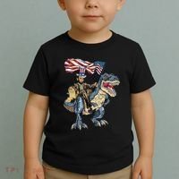 Abe Lincoln Murica T- Rex Funny 4th Of July USA Flag Toddler T-Shirt thumb 2